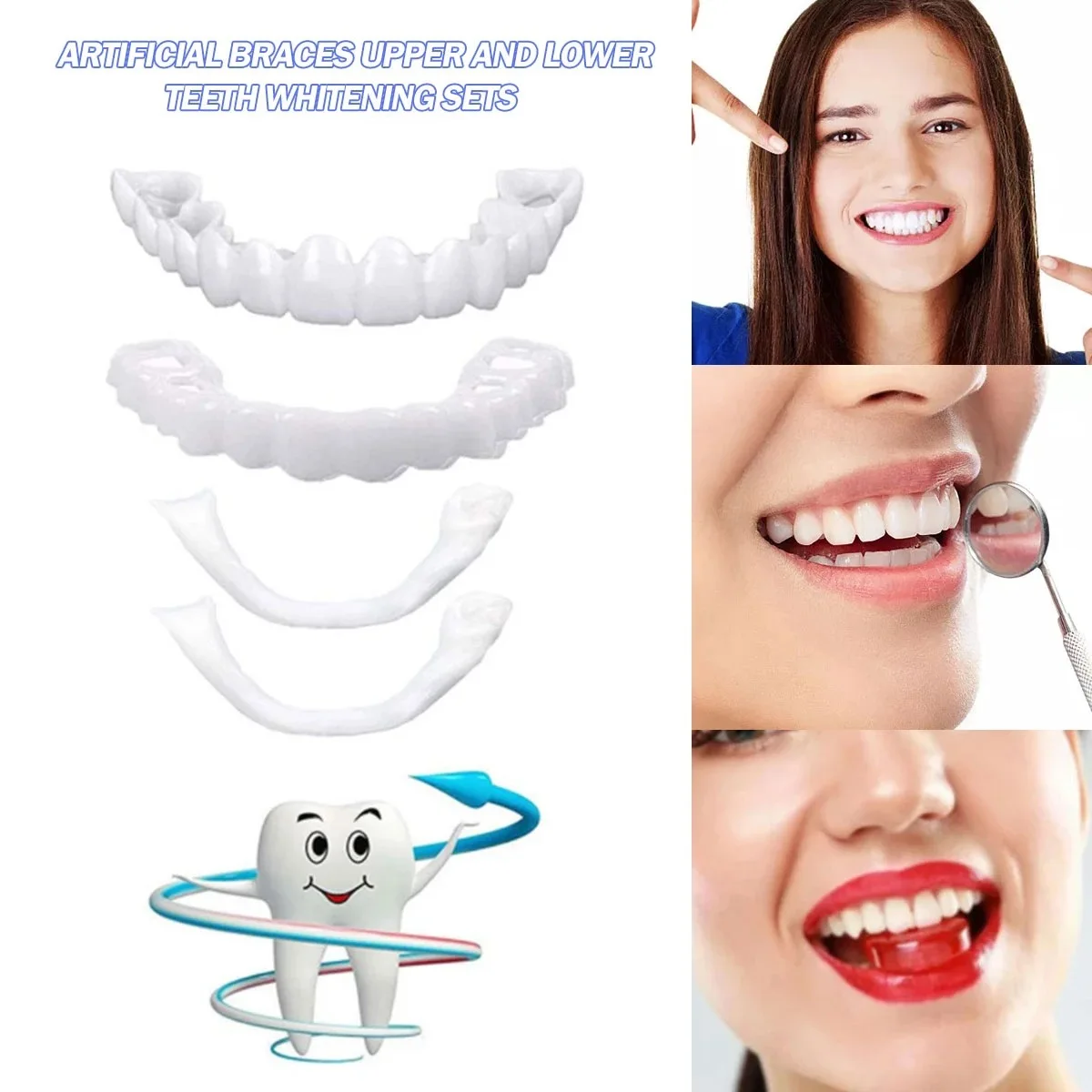 Teeth Whitening Veneers - أطقم أسنان اصطناعية مؤقتة لتبييض الأسنان