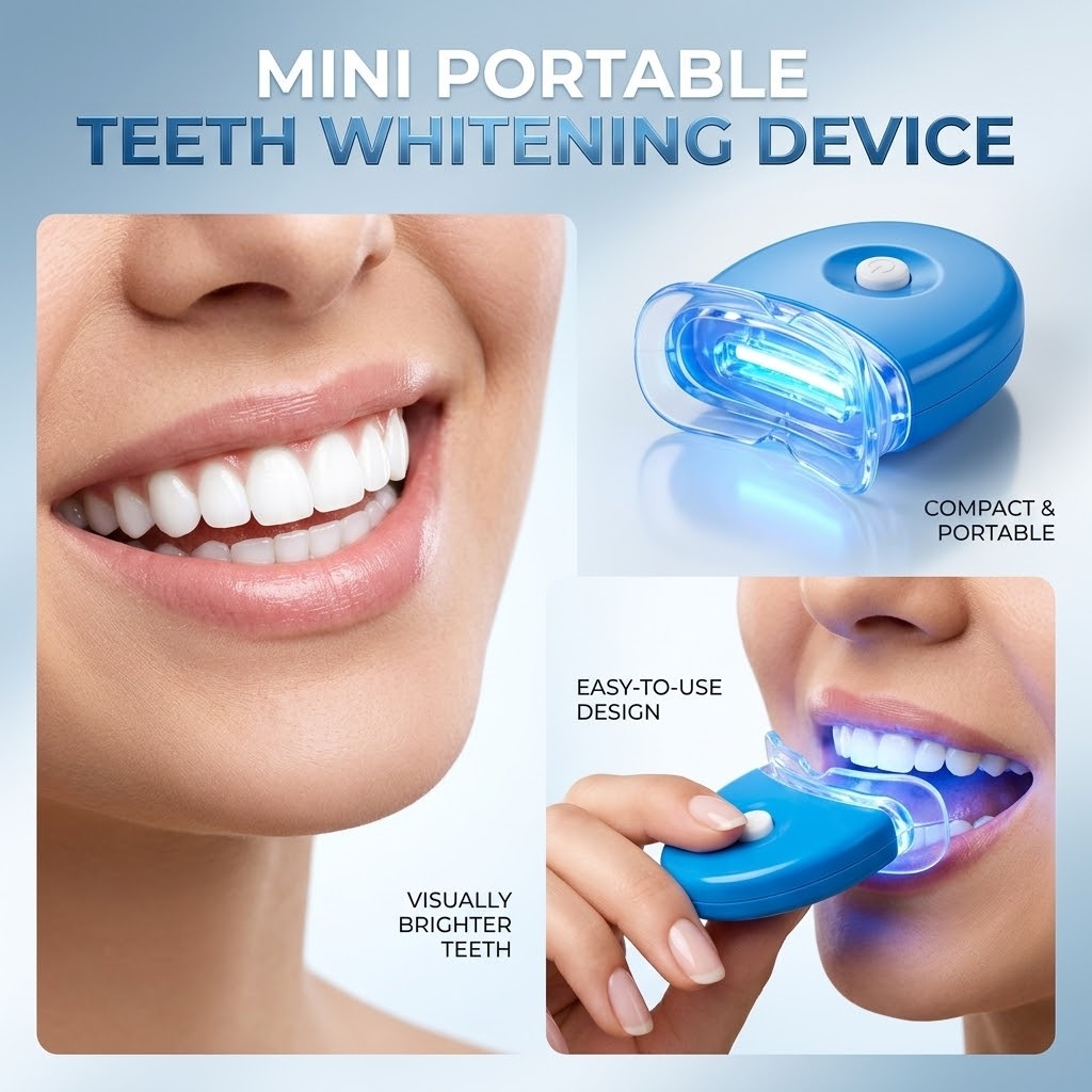 Teeth Whitening Kit At Home - طقم تبييض الأسنان بالضوء الأزرق البارد