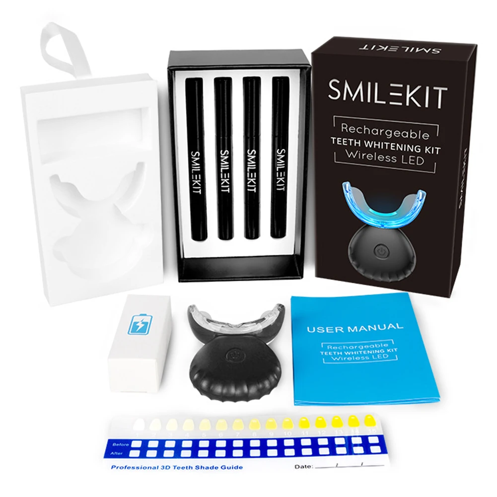 Teeth Whitening With Peroxide - طقم تبييض الأسنان صغير 16 LED