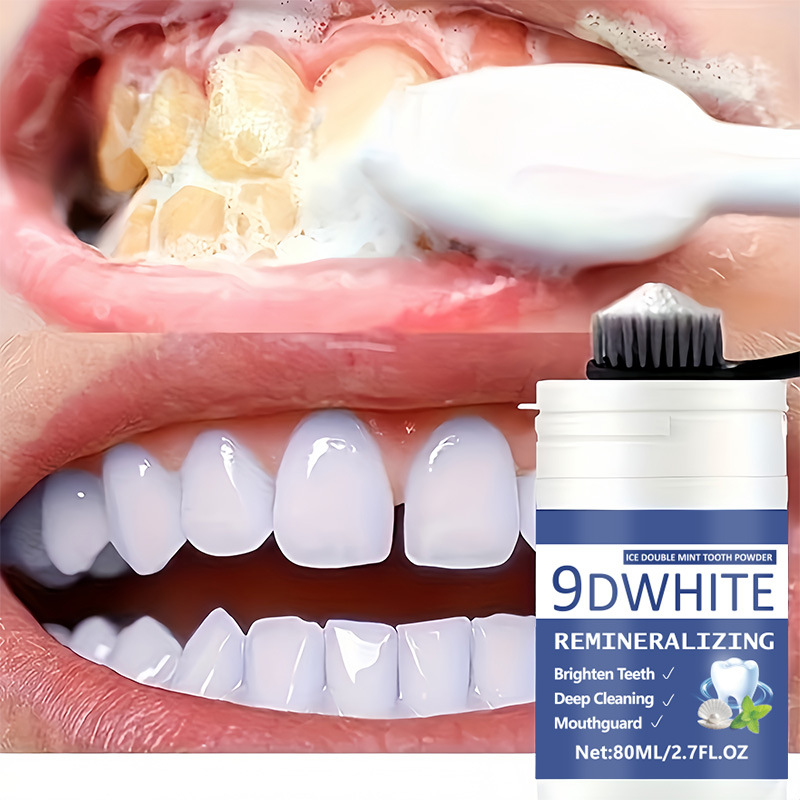 Teeth Whitening Dental - مسحوق تبييض الأسنان 9D باللون الأرجواني