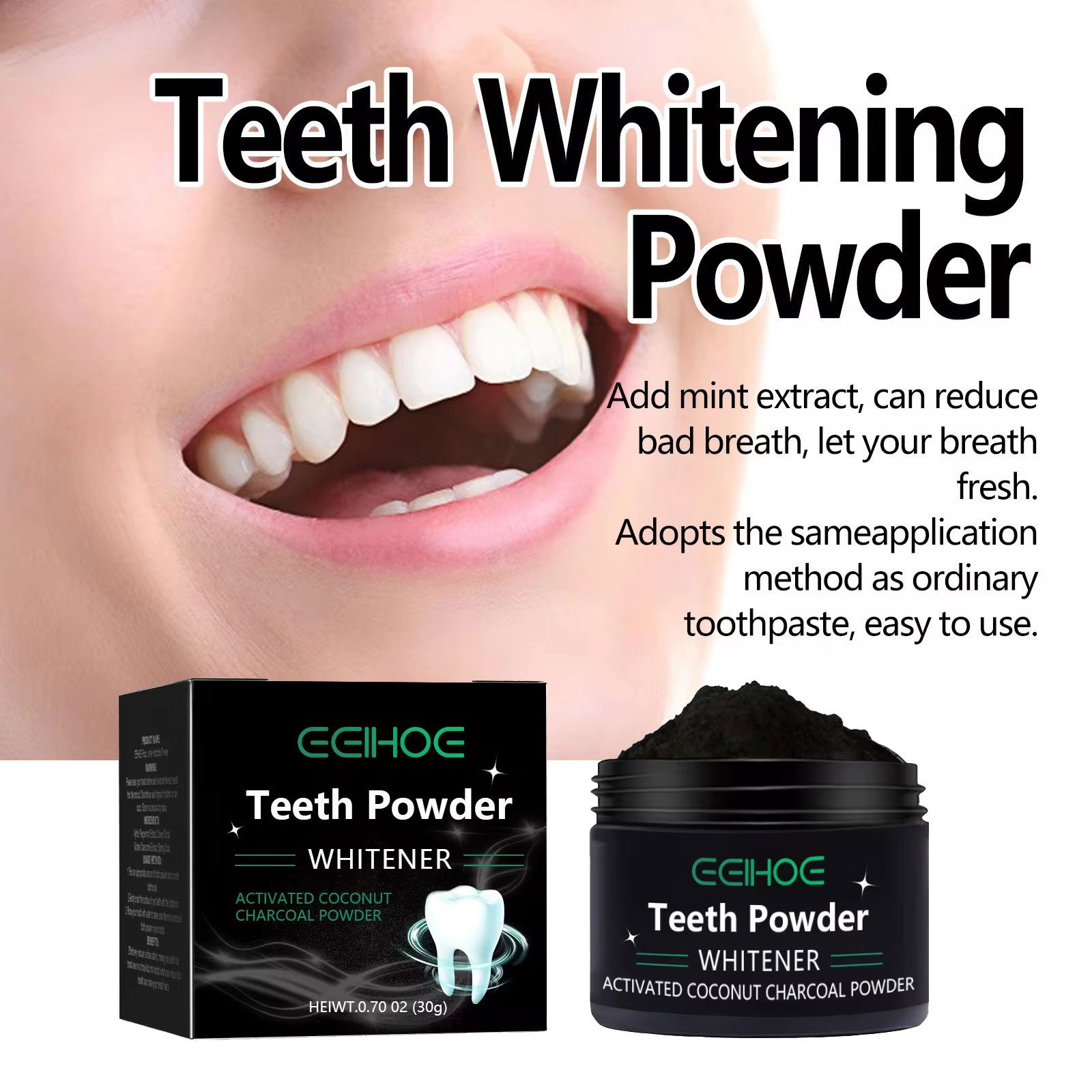 EELHOE مسحوق الفحم لمنتجات تبي - مراجعة Whitening Powder Activated وسعره