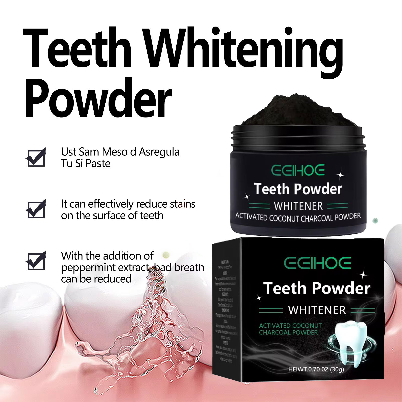 EELHOE مسحوق الفحم لمنتجات تبي - مراجعة Whitening Powder Activated وسعره