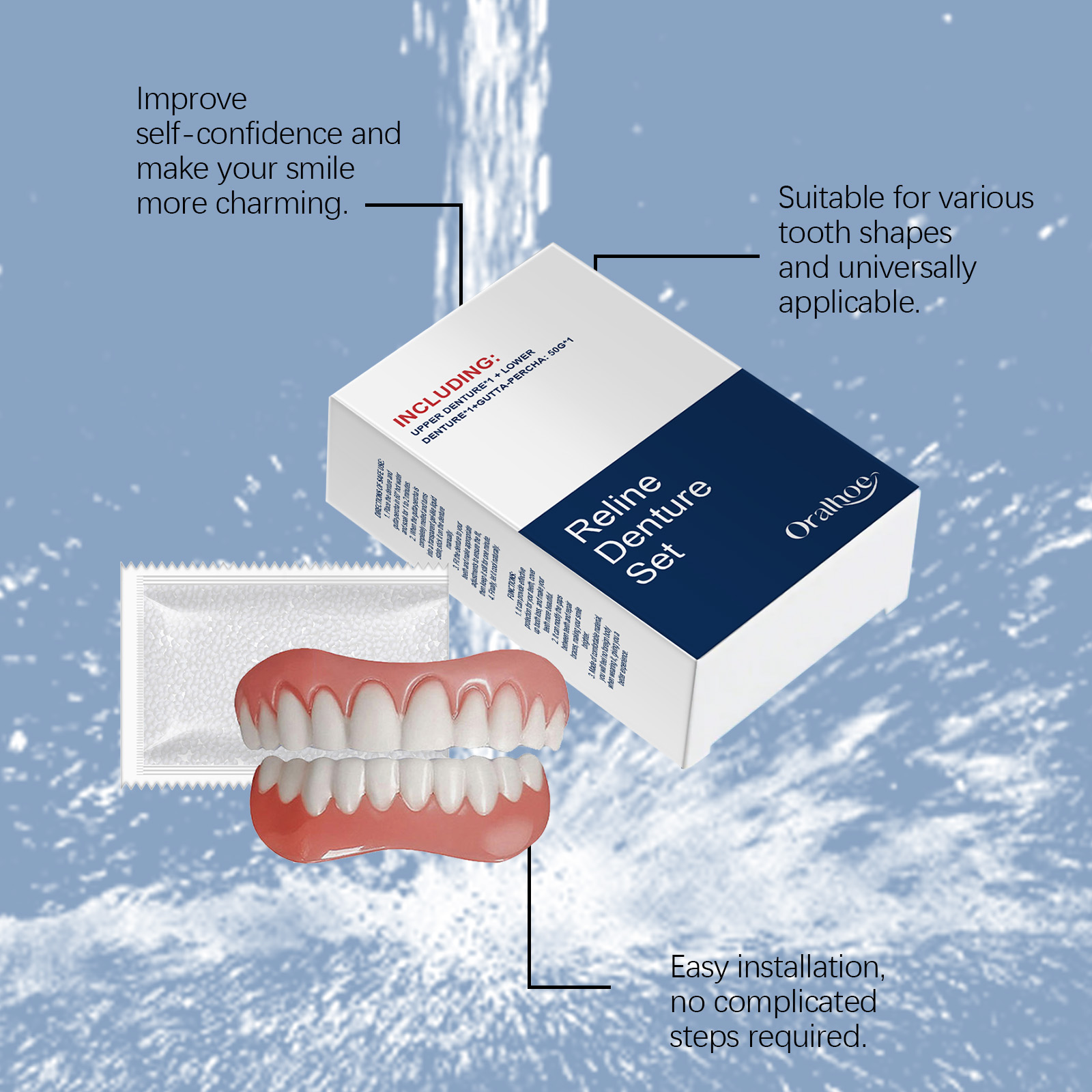 أطقم الأسنان الكاذبة الأسنان ا - مراجعة Teeth Whitening Veneers وسعره