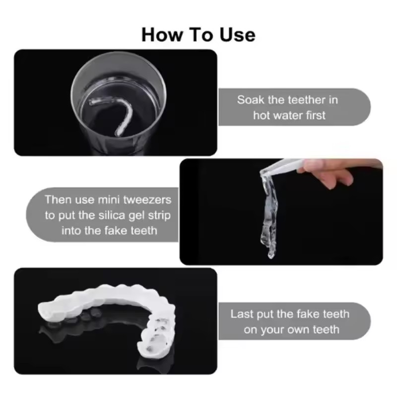 أطقم أسنان اصطناعية مؤقتة لتبي - مراجعة Teeth Whitening Veneers وسعره