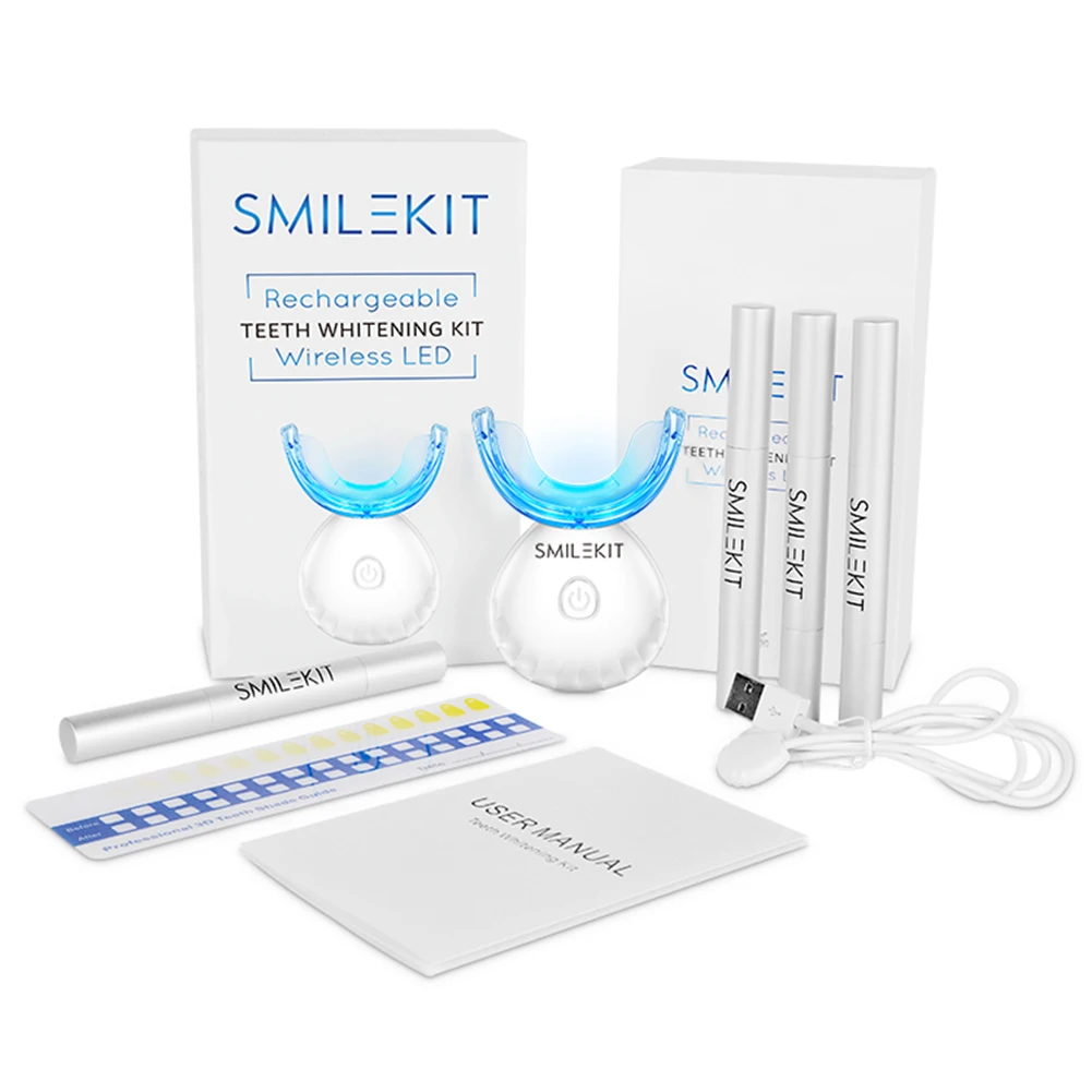 طقم تبييض الأسنان صغير 16 LED  - مراجعة Teeth Whitening With Peroxide وسعره