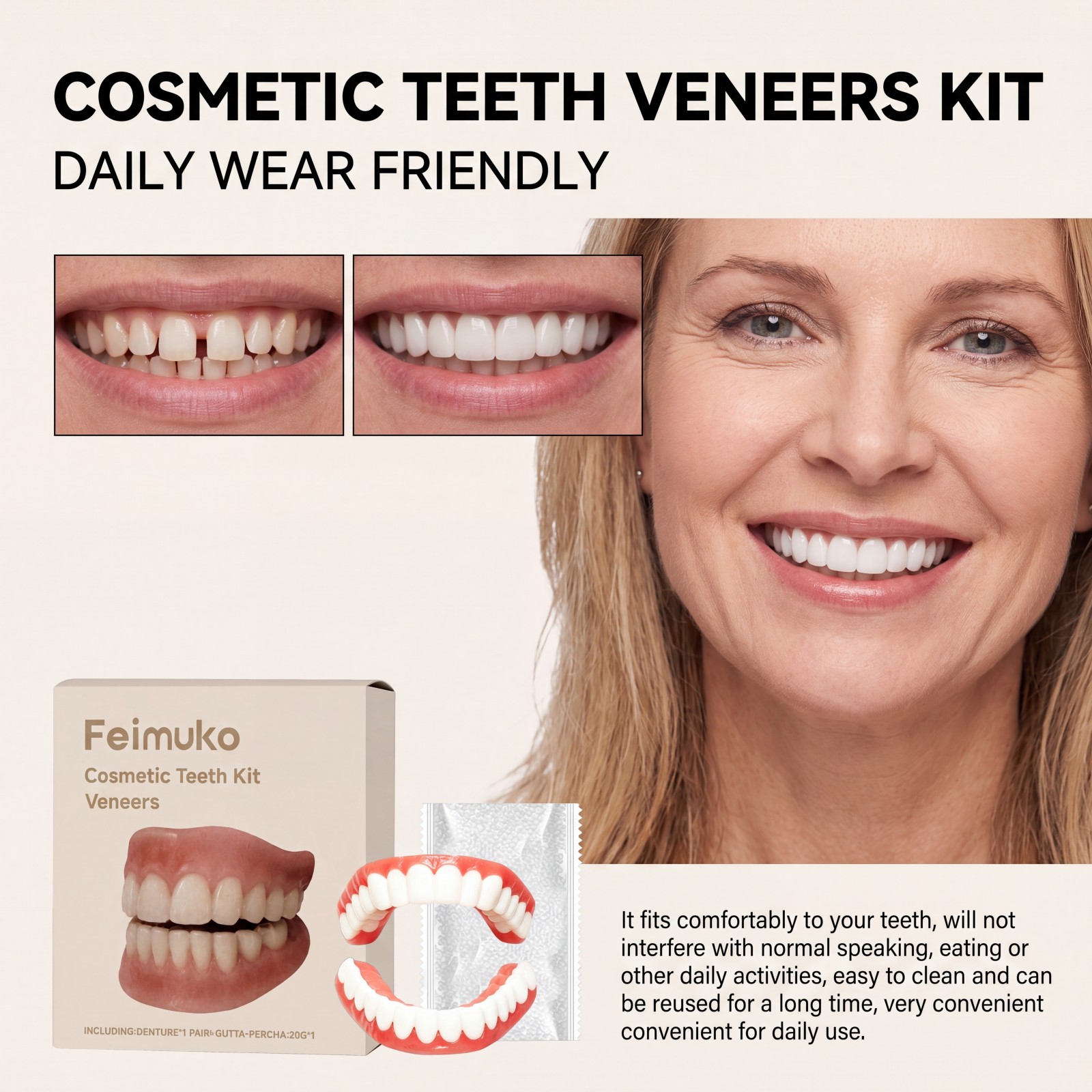 طقم قشور أسنان تجميلية، بديل ل - مراجعة Teeth Whitening Veneers وسعره