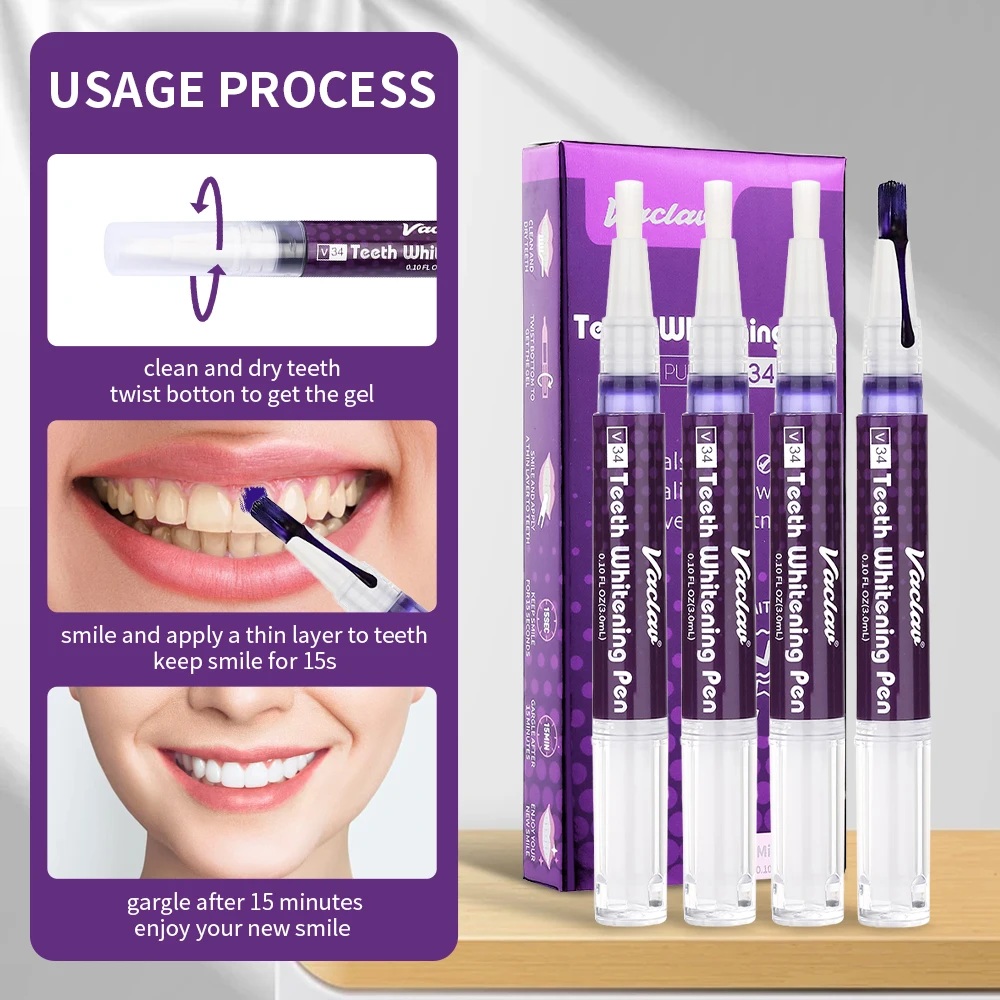 قلم جل تبييض الأسنان الأرجواني - مراجعة Teeth Whitening Q&M وسعره